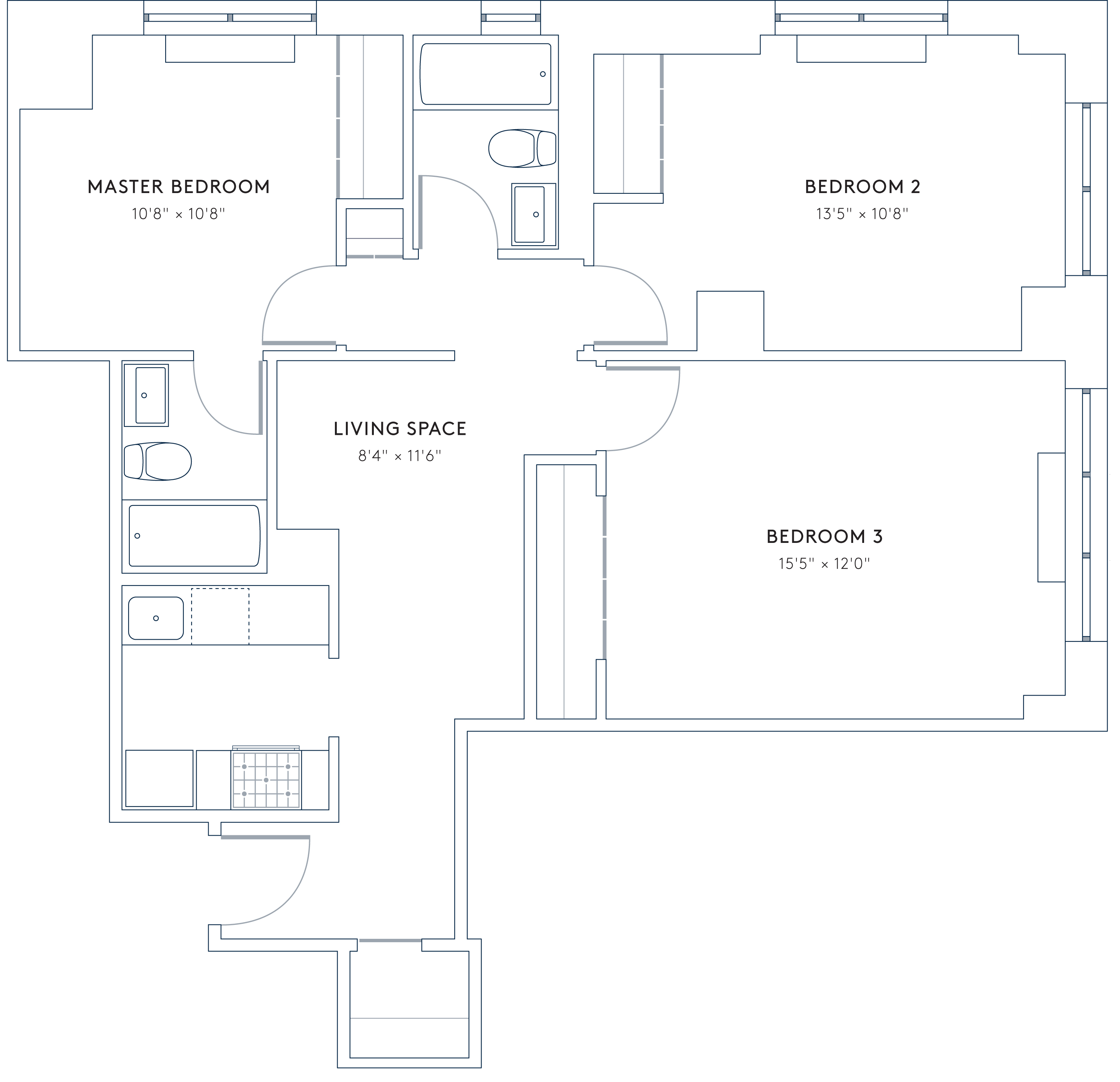 Model RESIDENCE 24C Bed 3 Bath 2 Size 667 Sq Ft View Similar