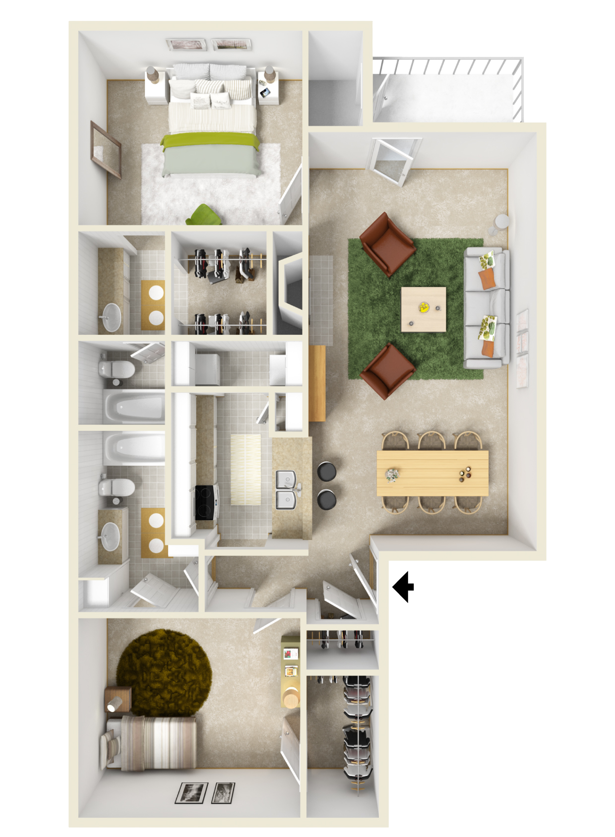 3 bed 2 bath house for rent