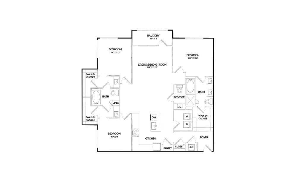 Model: C1 Bed: 3 Bath: 2.5 Size: 1496 Sq. Ft. View Similar