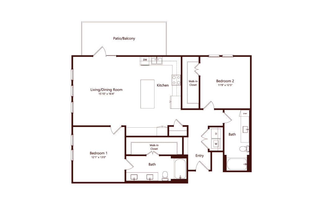 Model B1 Bed 2 Bath 2 Size 1264 1289 Sq Ft View Similar model-b1-bed-2-bath-2-size-1264-1289-sq-ft-view-similar
