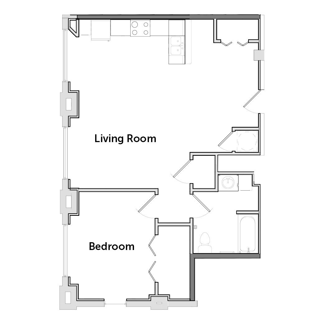 800 Sq Ft 1 BD 1 BA